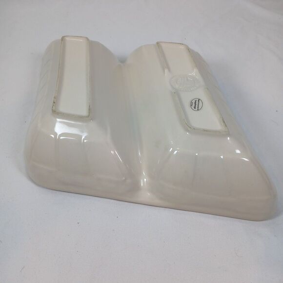 Longaberger Lancaster Pottery Divided Dish White Two Section Serving Tray - Picture 4 of 6